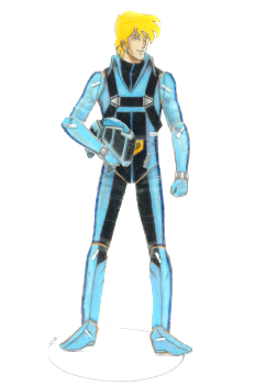 Robotech Roy Fokker holding helmet